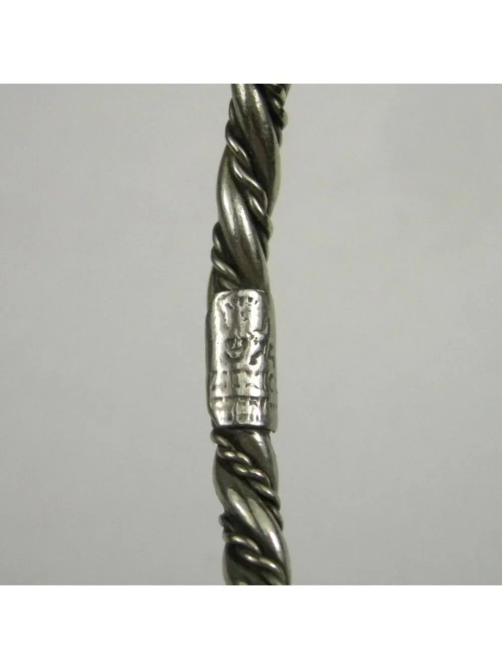 Vintage Mexican Sterling Silver 925 Twisted Rope Bangle Bracelet Cuff 17g Size 8